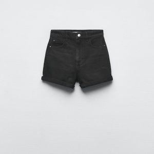 Zara High Rise Mom Fit Denim Shorts, 6